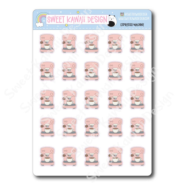 Kawaii Espresso Machine Stickers