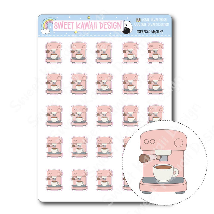 Kawaii Espresso Machine Stickers