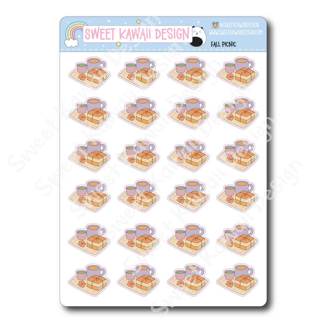 Kawaii Fall Picnic Stickers