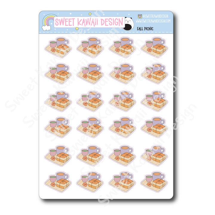 Kawaii Fall Picnic Stickers