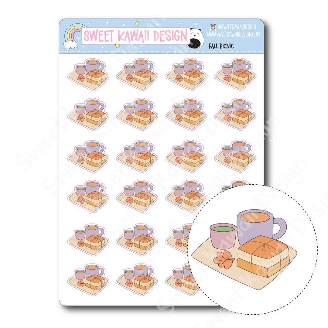 Kawaii Fall Picnic Stickers