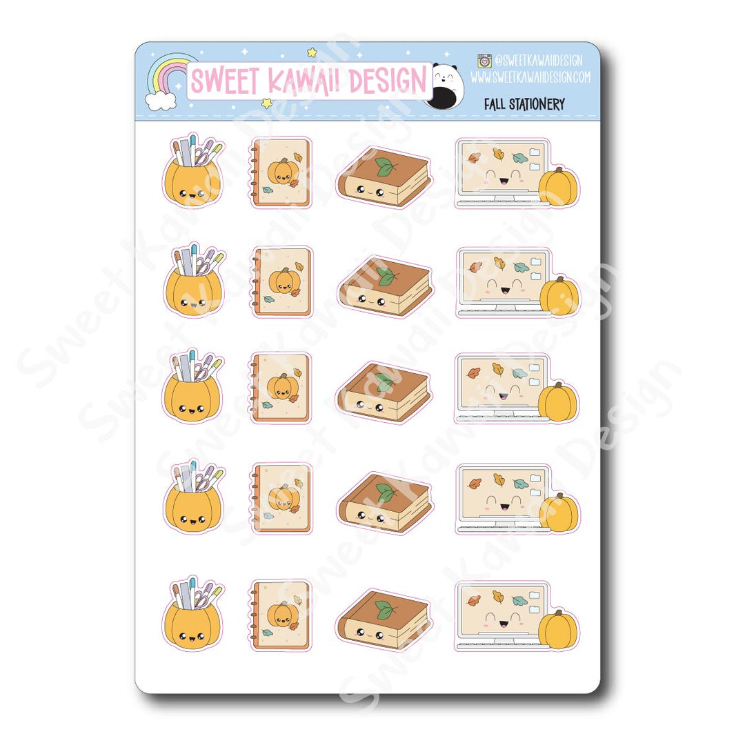 Kawaii Fall Stationery Stickers