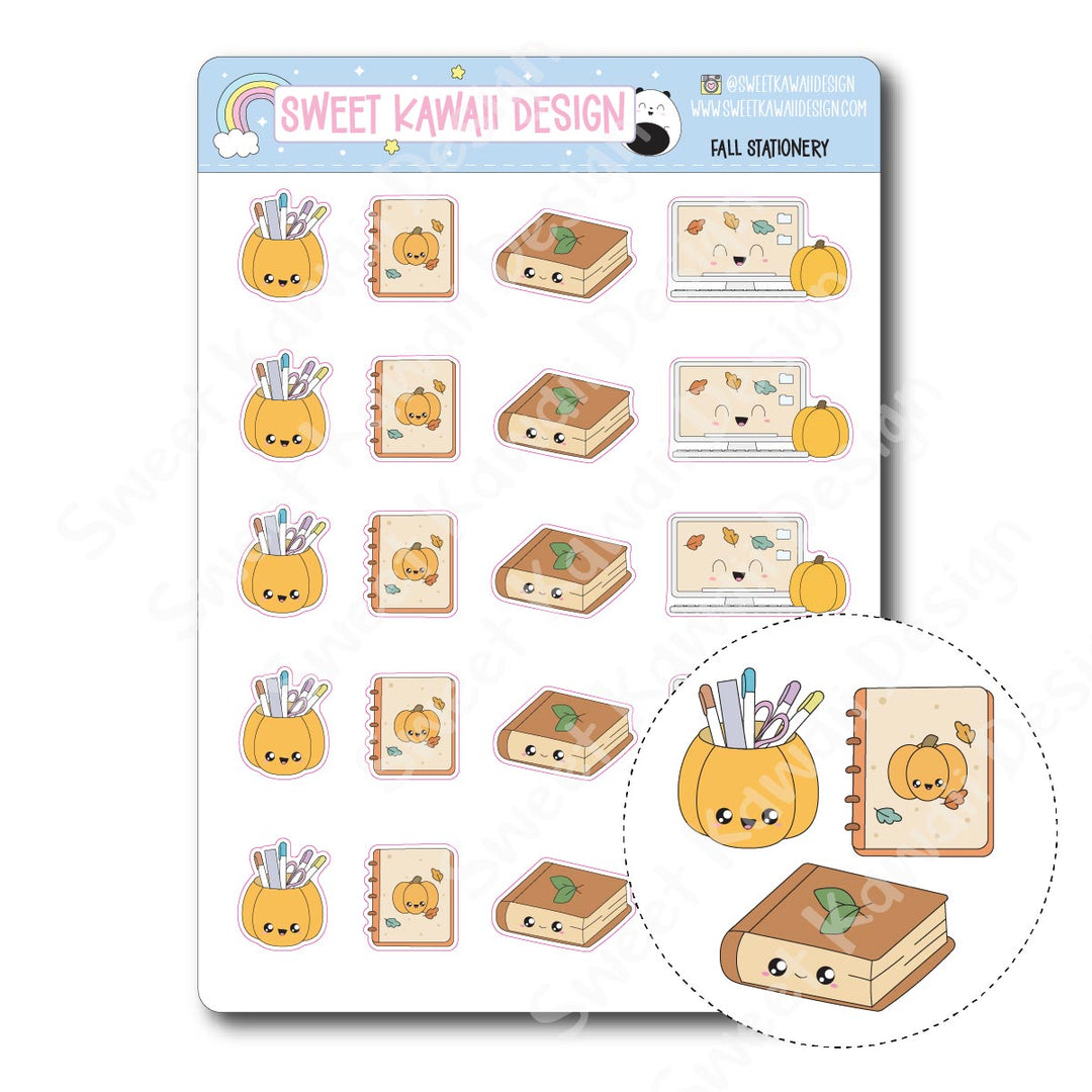 Kawaii Fall Stationery Stickers