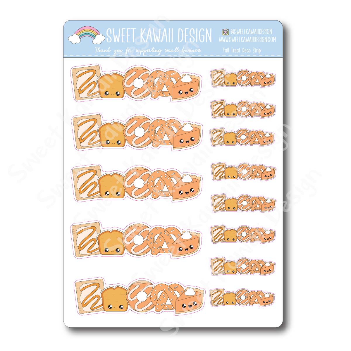 Kawaii Fall Treat Deco Strip Stickers