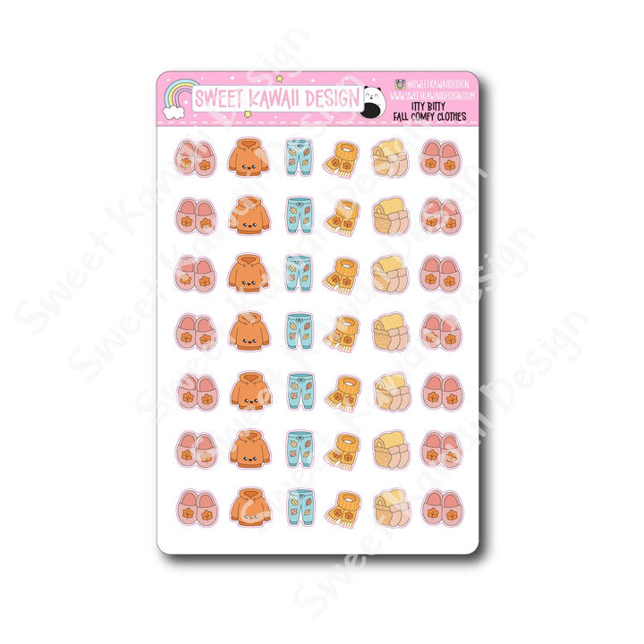 Kawaii Fall Comfy Clothes Stickers
