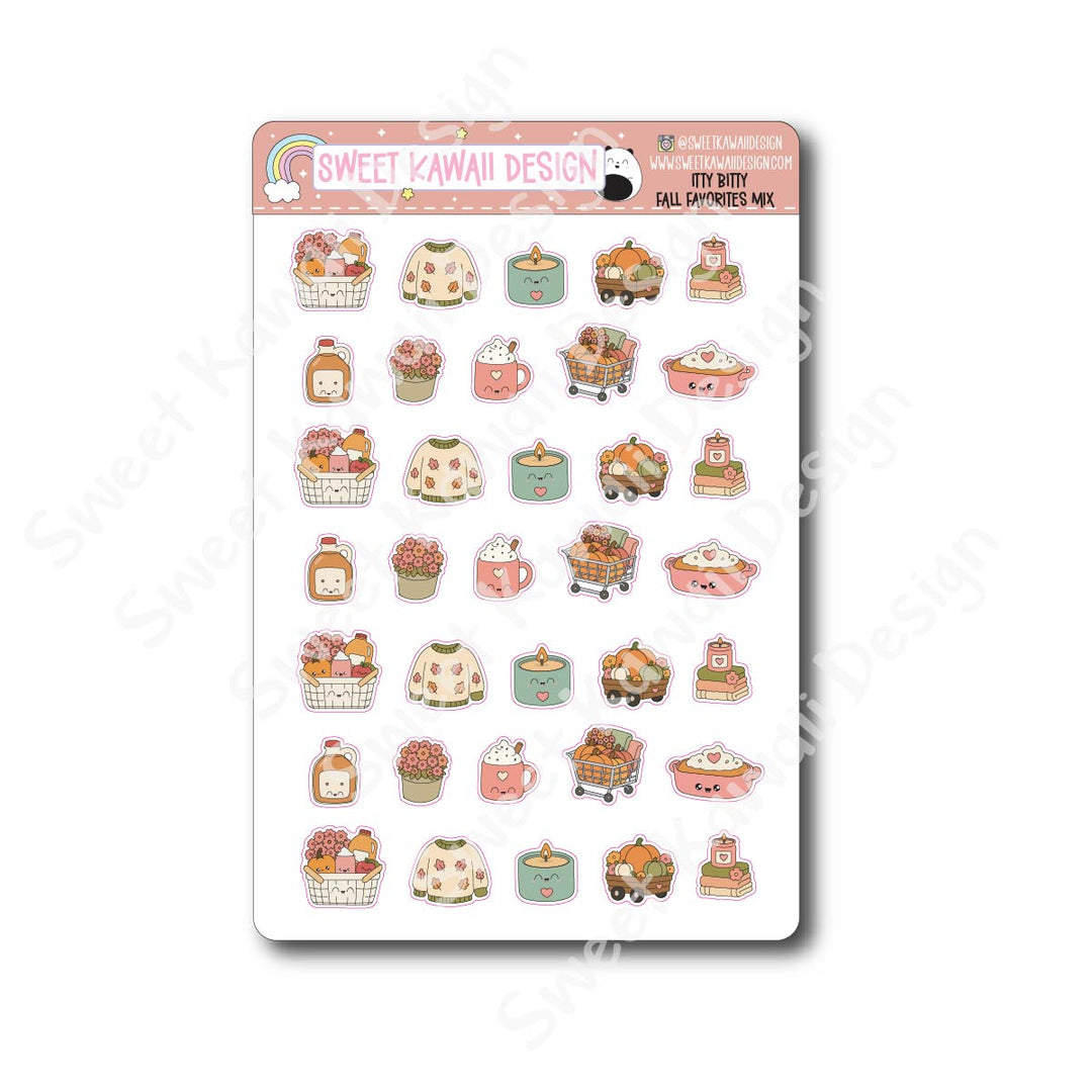 Kawaii Fall Favorites Mix Stickers