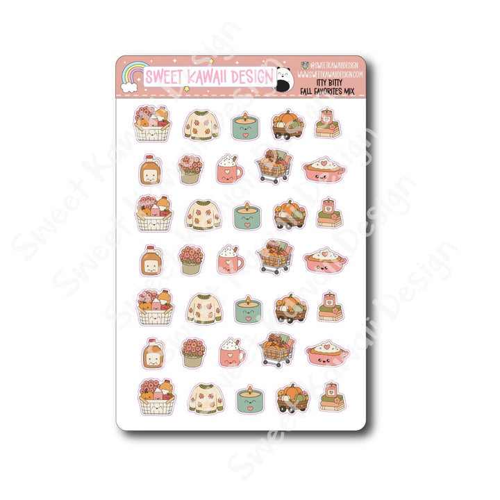 Kawaii Fall Favorites Mix Stickers