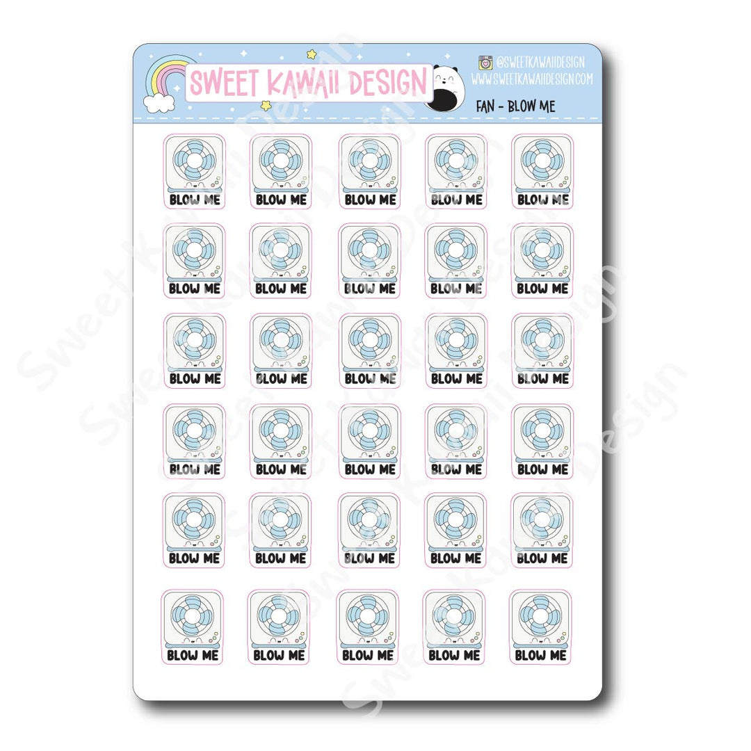 Kawaii Fan Blow Me Stickers