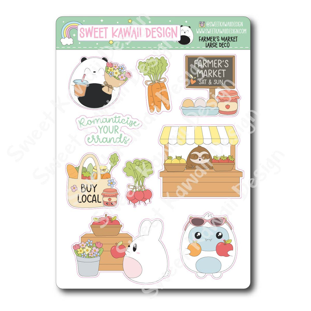Kawaii Farmer's Market Deco (LARGE) Stickers