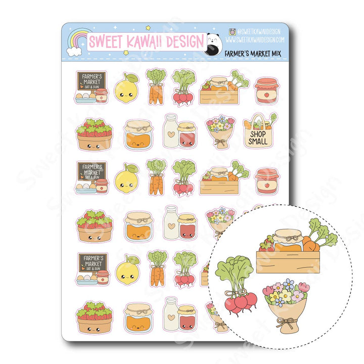 Kawaii Farmer's Market Stickers - Mix