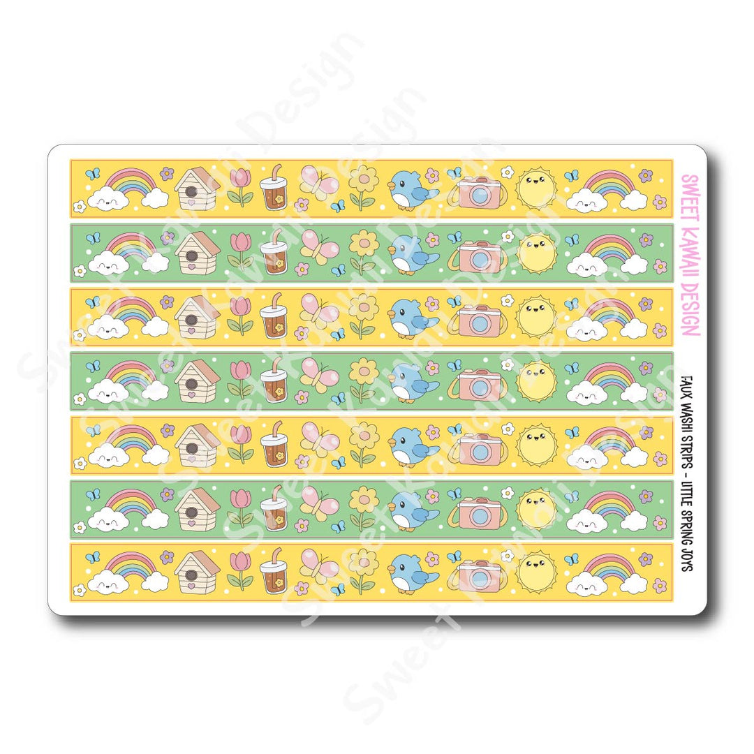 Kawaii Faux Washi Strips - Little Spring Joys