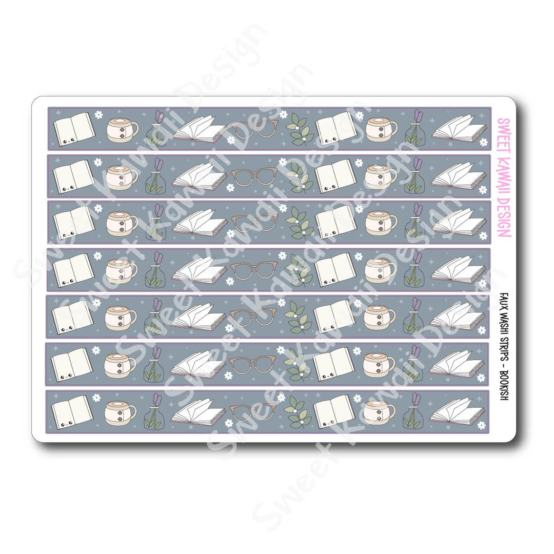 Kawaii Faux Washi Strips - Bookish