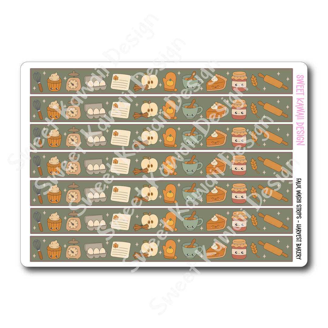 Kawaii Faux Washi Strips - Harvest Bakery