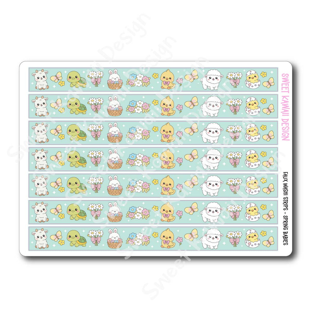Kawaii Faux Washi Strips - Spring Babies