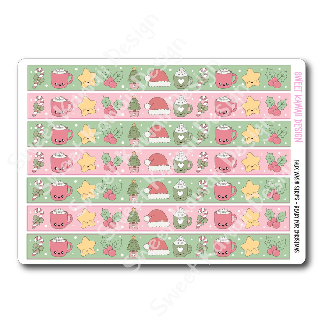 Kawaii Faux Washi Strips - Ready for Christmas