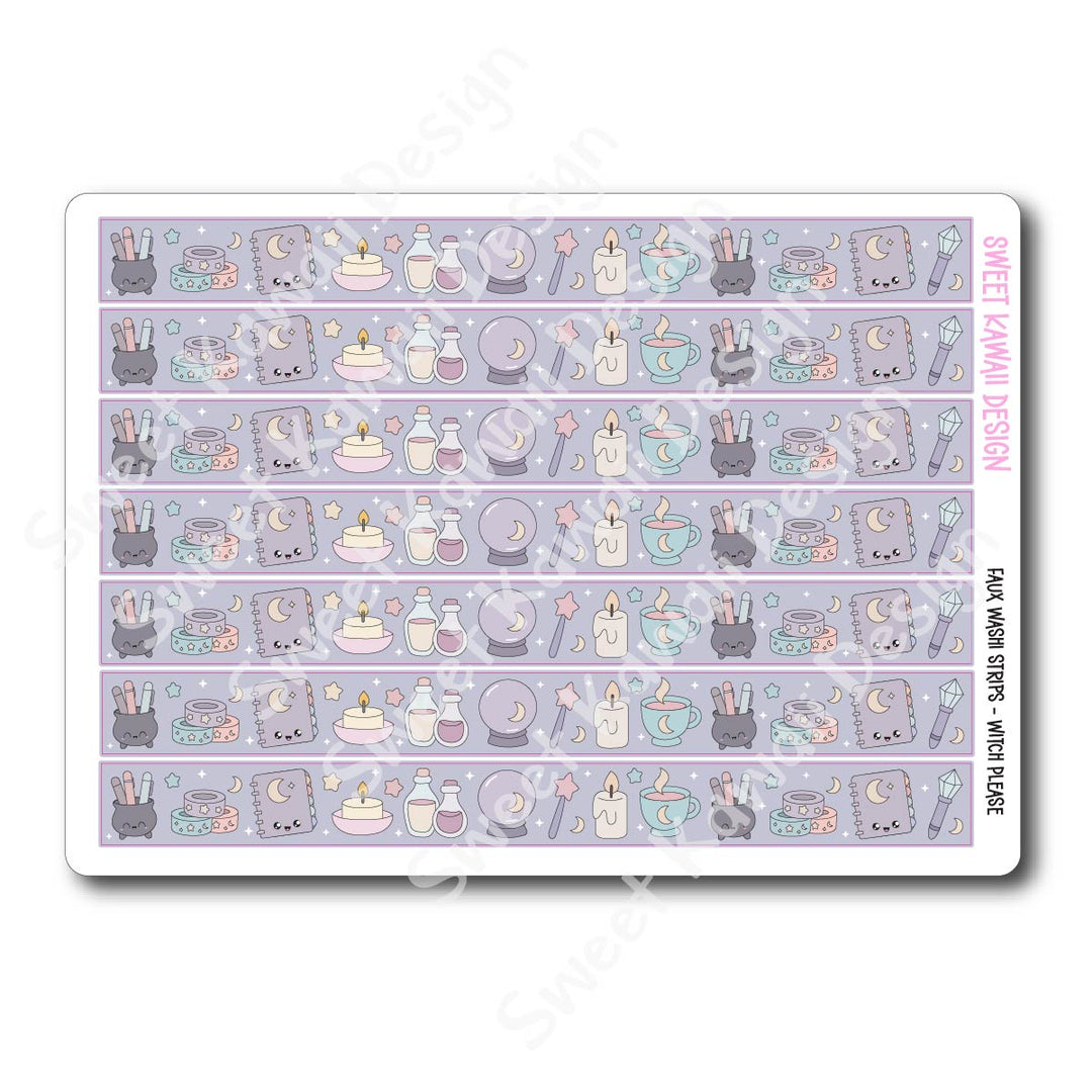 Kawaii Faux Washi Strips - Witch Please