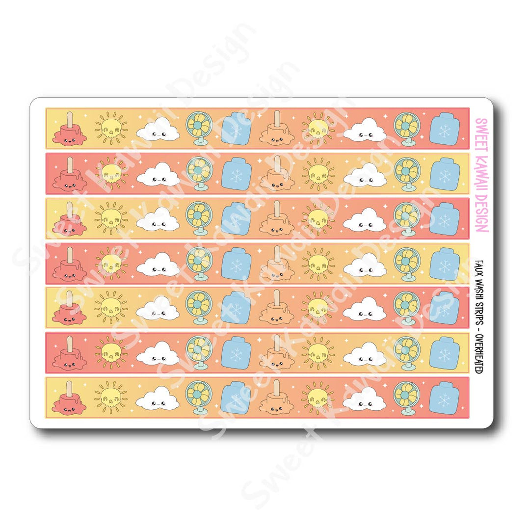 Kawaii Faux Washi Strips - Overheated