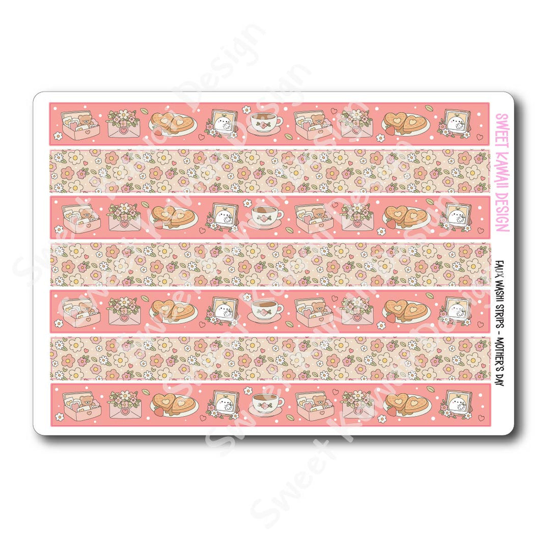 Kawaii Faux Washi Strips - Mother's Day