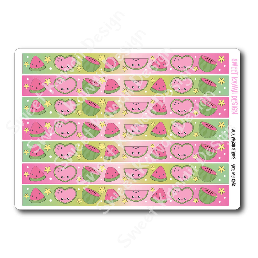 Kawaii Faux Washi Strips - Nice Melons