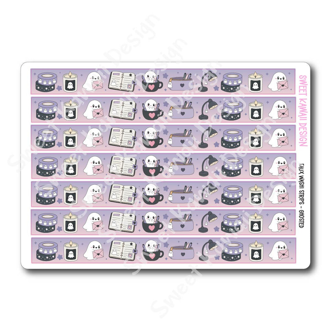 Kawaii Faux Washi Strips - Ghosted