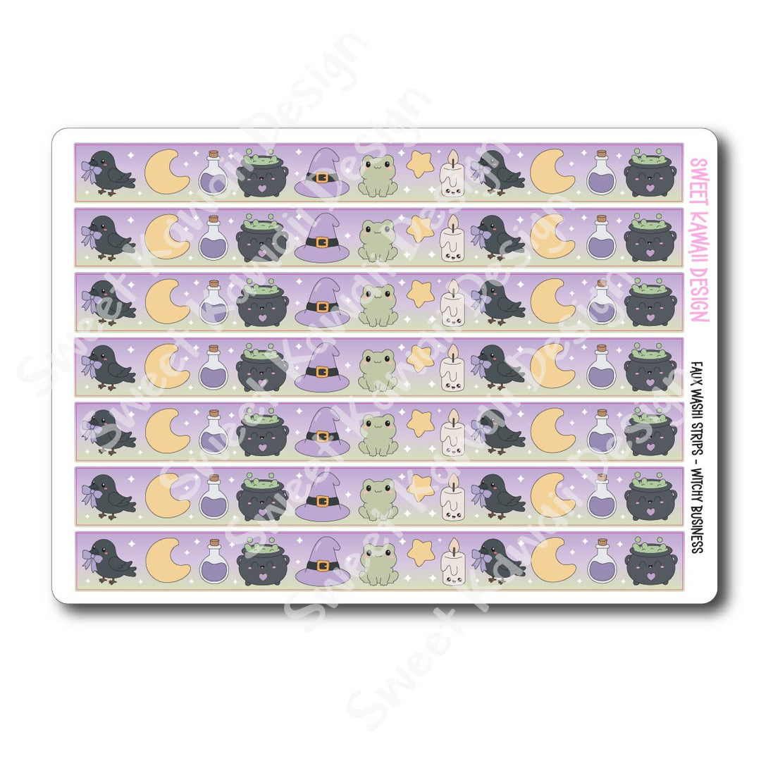 Kawaii Faux Washi Strips - Witchy Business