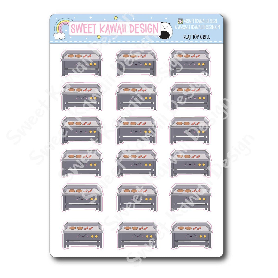Kawaii Flat Top Grill Stickers