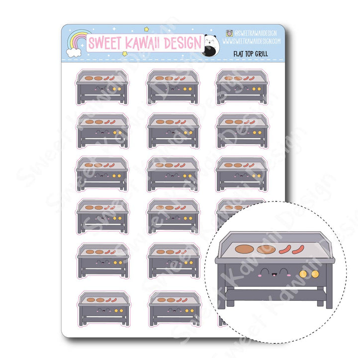 Kawaii Flat Top Grill Stickers
