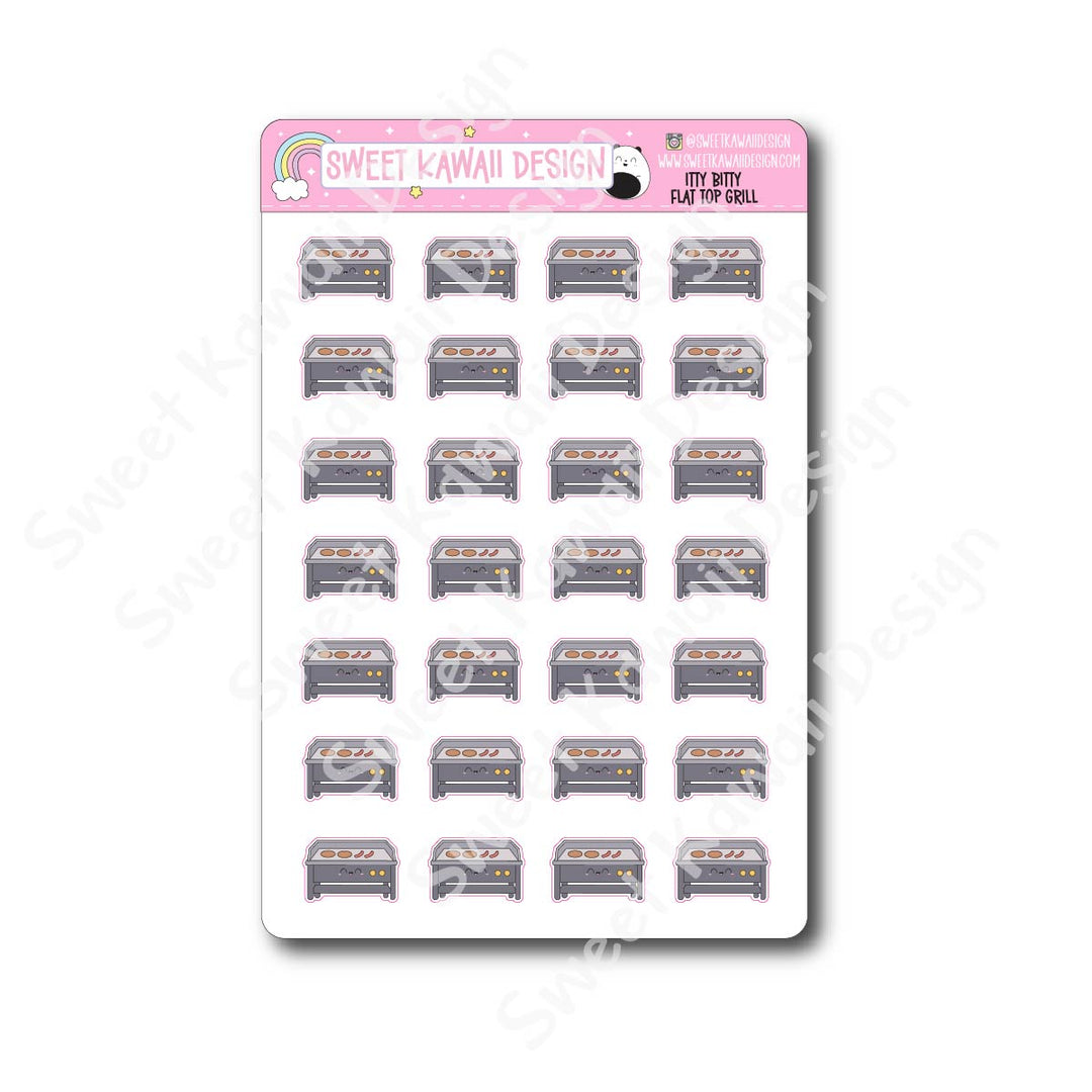 Kawaii Flat Top Grill Stickers