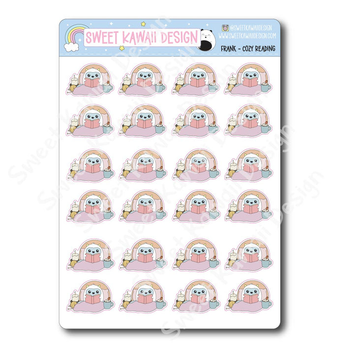 Kawaii Yeti (Frank) Stickers - Cozy Reading