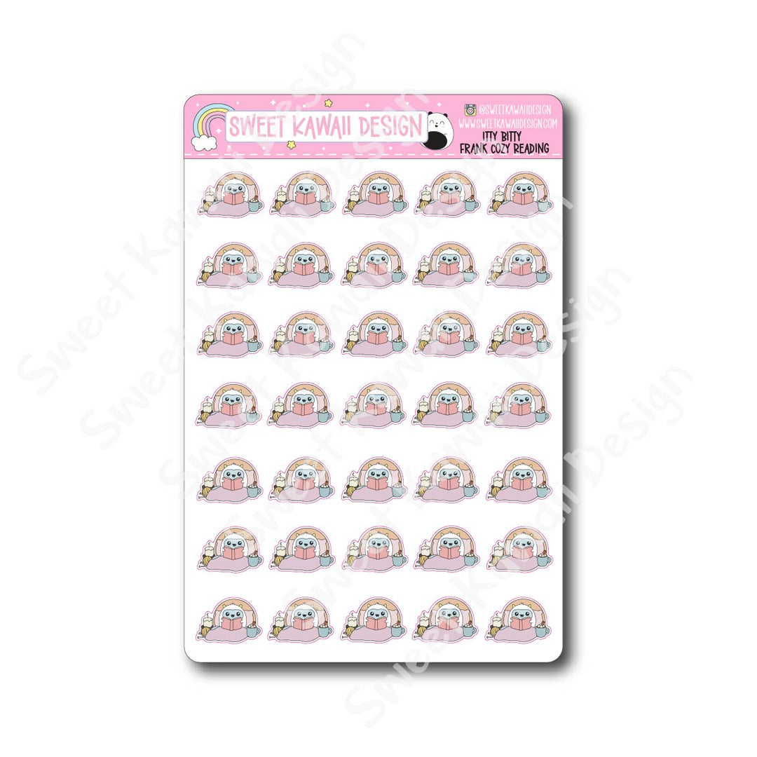 Kawaii Yeti (Frank) Stickers - Cozy Reading