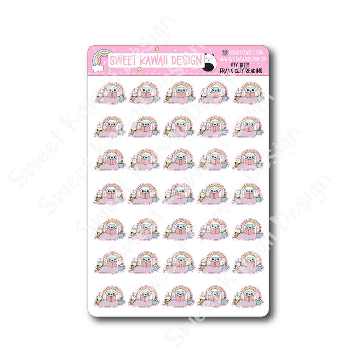 Kawaii Yeti (Frank) Stickers - Cozy Reading