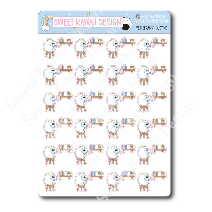 Kawaii Yeti (Frank) Stickers - Dusting