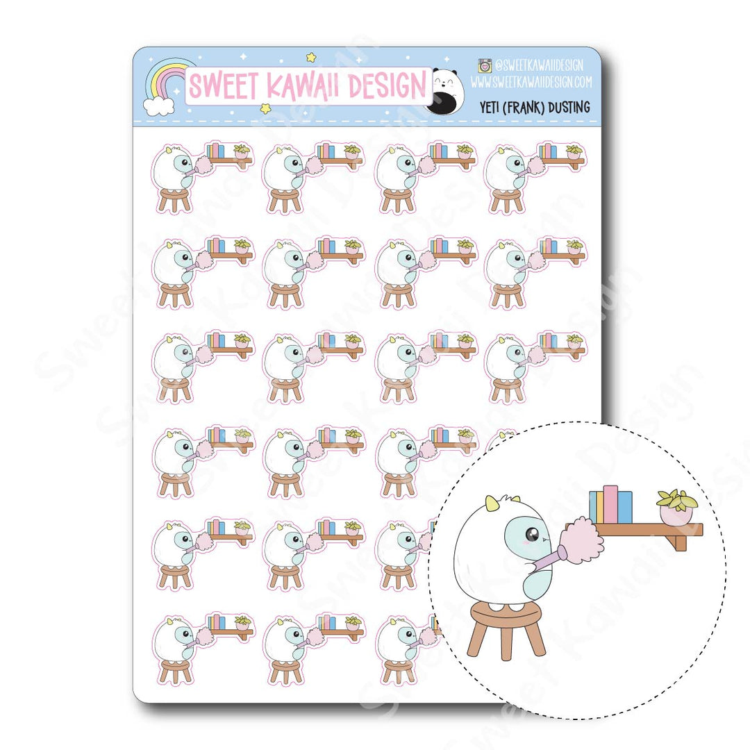Kawaii Yeti (Frank) Stickers - Dusting