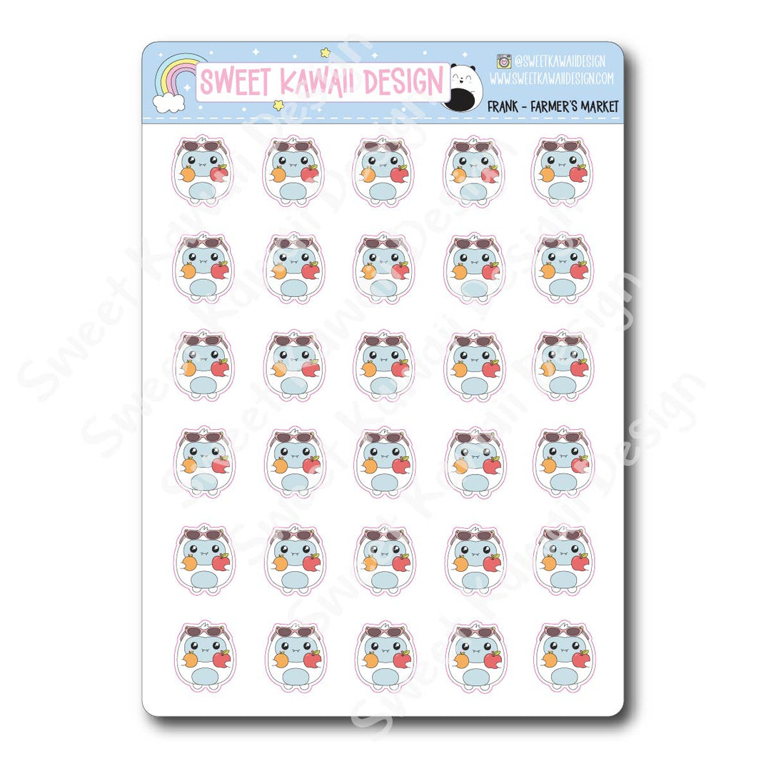 Kawaii Yeti (Frank) Stickers - Farmer's Market