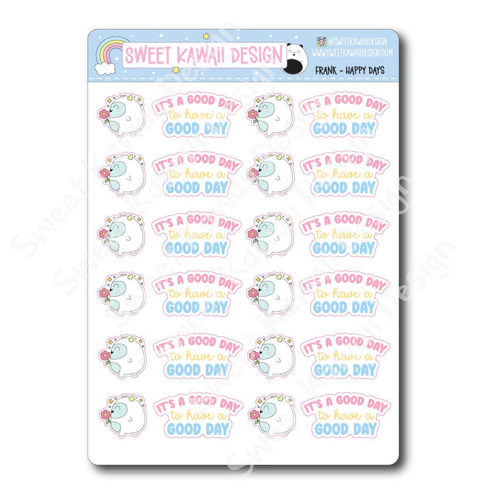 Kawaii Yeti (Frank) Stickers - Happy Days