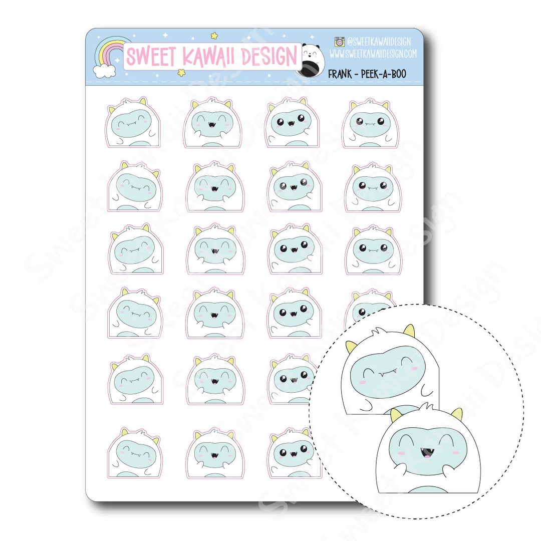 Kawaii Frank Stickers - Peek-a-boo