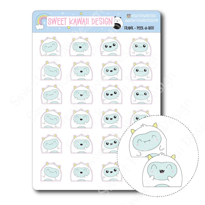 Kawaii Frank Stickers - Peek-a-boo
