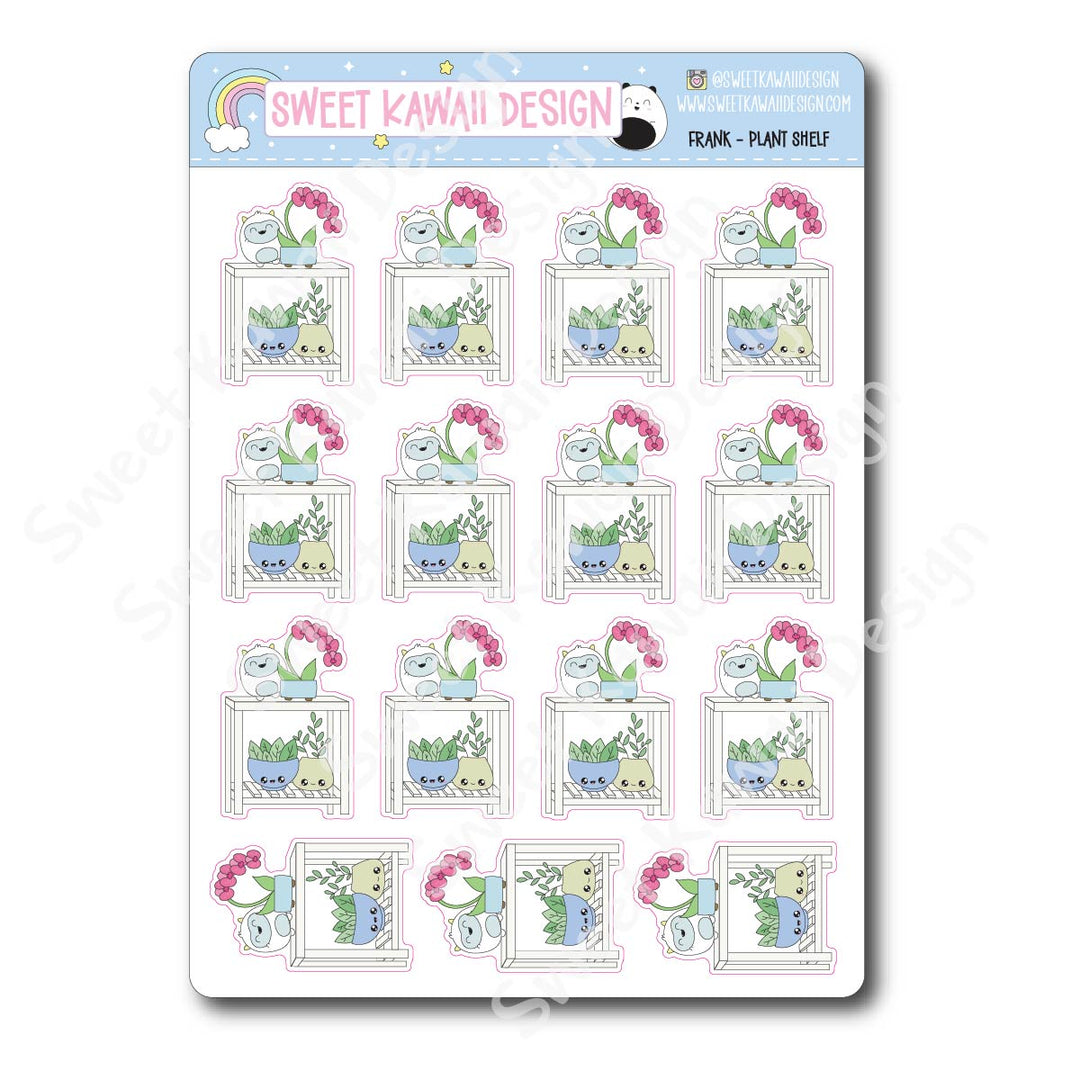 Kawaii Yeti (Frank) Stickers -Plant Shelf