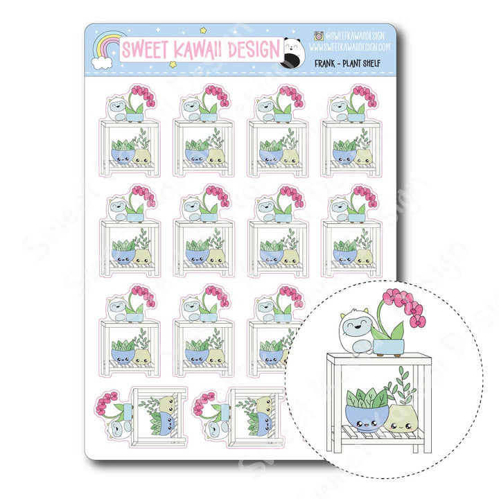 Kawaii Yeti (Frank) Stickers -Plant Shelf