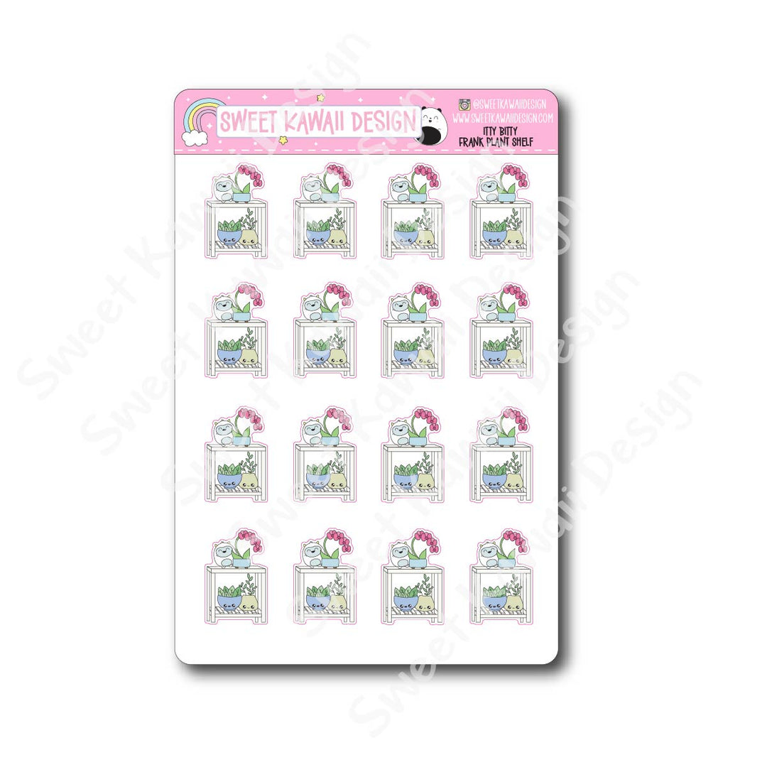 Kawaii Yeti (Frank) Stickers -Plant Shelf
