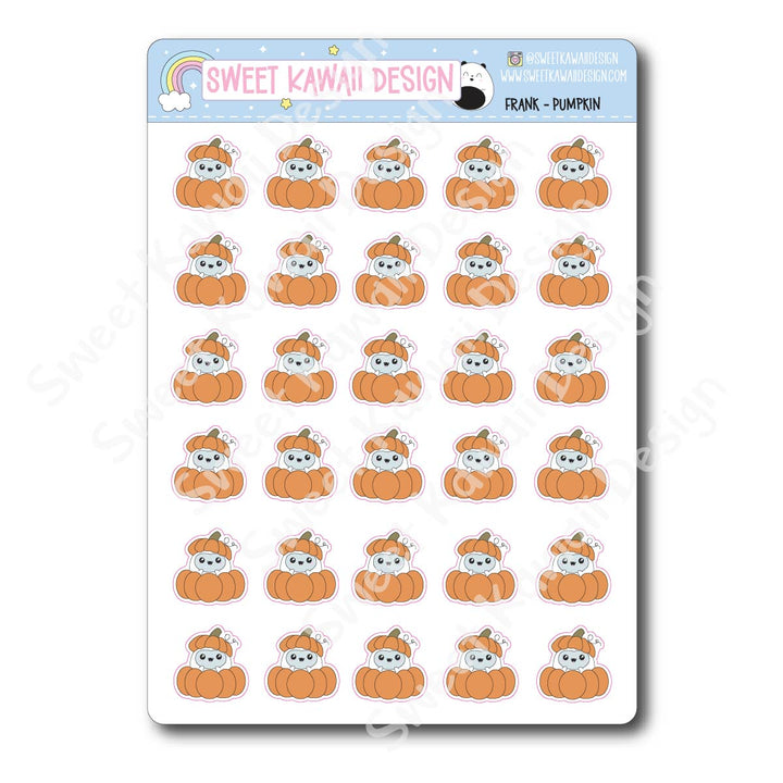 Kawaii Yeti (Frank) Stickers - Pumpkin