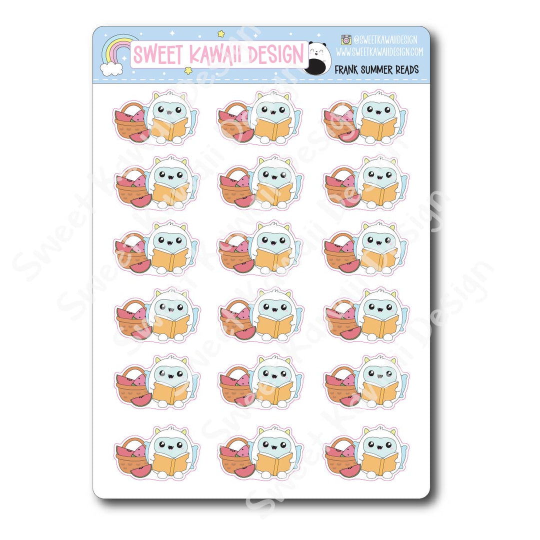 Kawaii Yeti (Frank) Stickers - Summer Reads