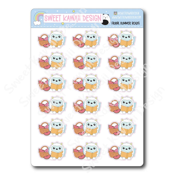 Kawaii Yeti (Frank) Stickers - Summer Reads