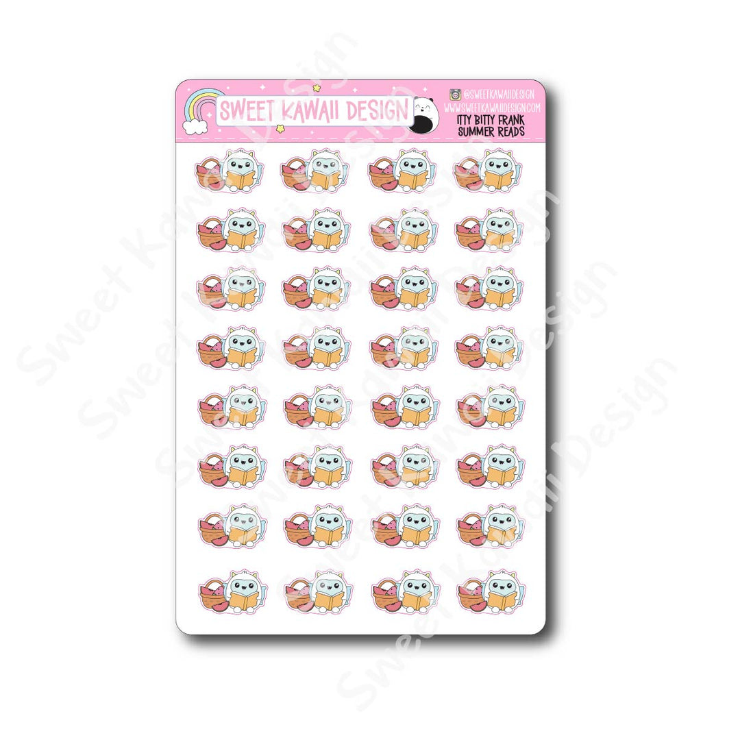 Kawaii Yeti (Frank) Stickers - Summer Reads