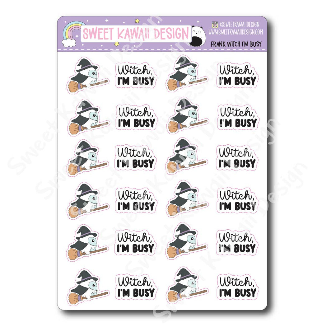 Kawaii Yeti (Frank) Stickers - Witch, I'm Busy