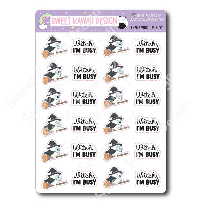 Kawaii Yeti (Frank) Stickers - Witch, I'm Busy