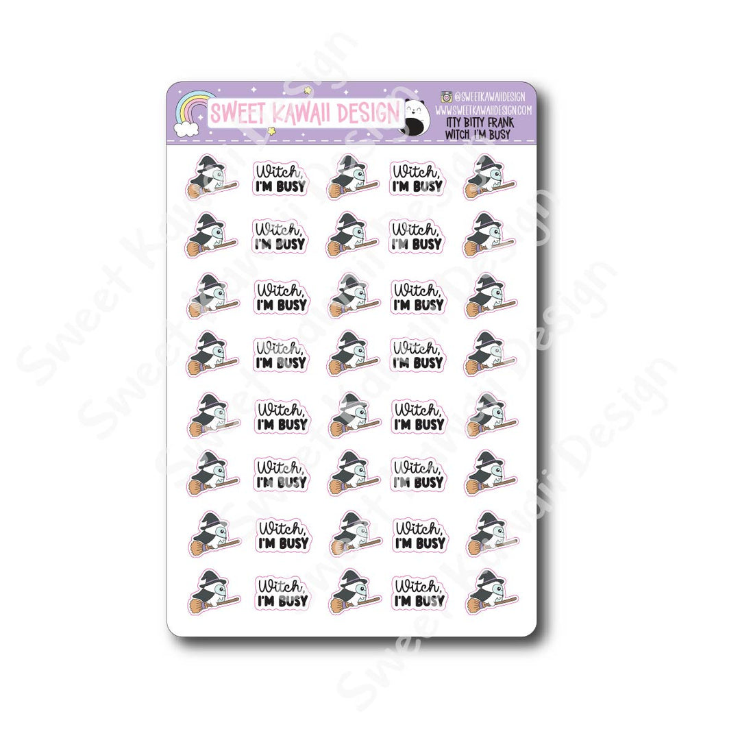 Kawaii Yeti (Frank) Stickers - Witch, I'm Busy