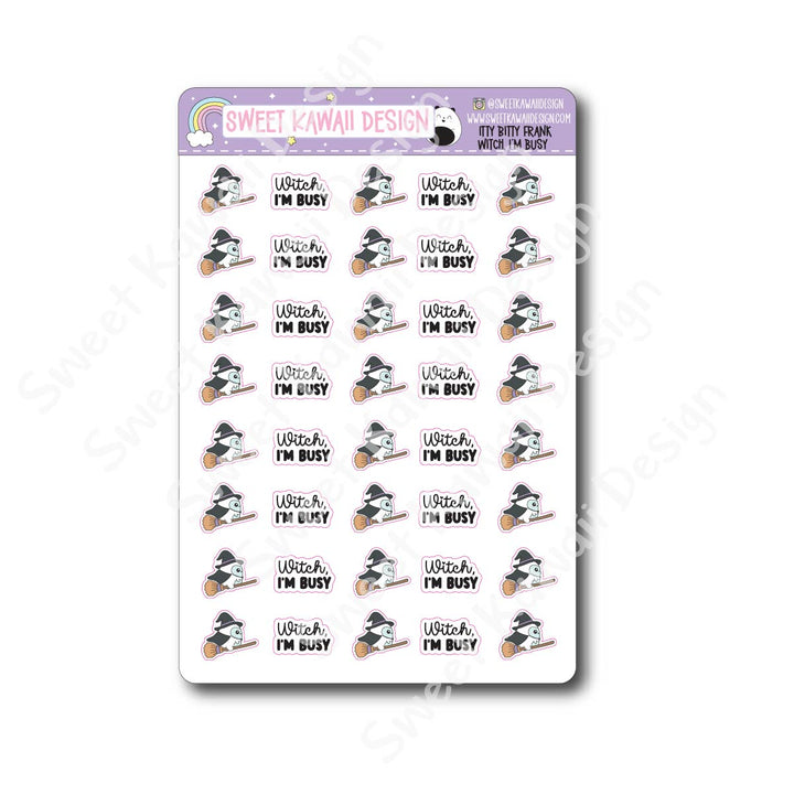 Kawaii Yeti (Frank) Stickers - Witch, I'm Busy
