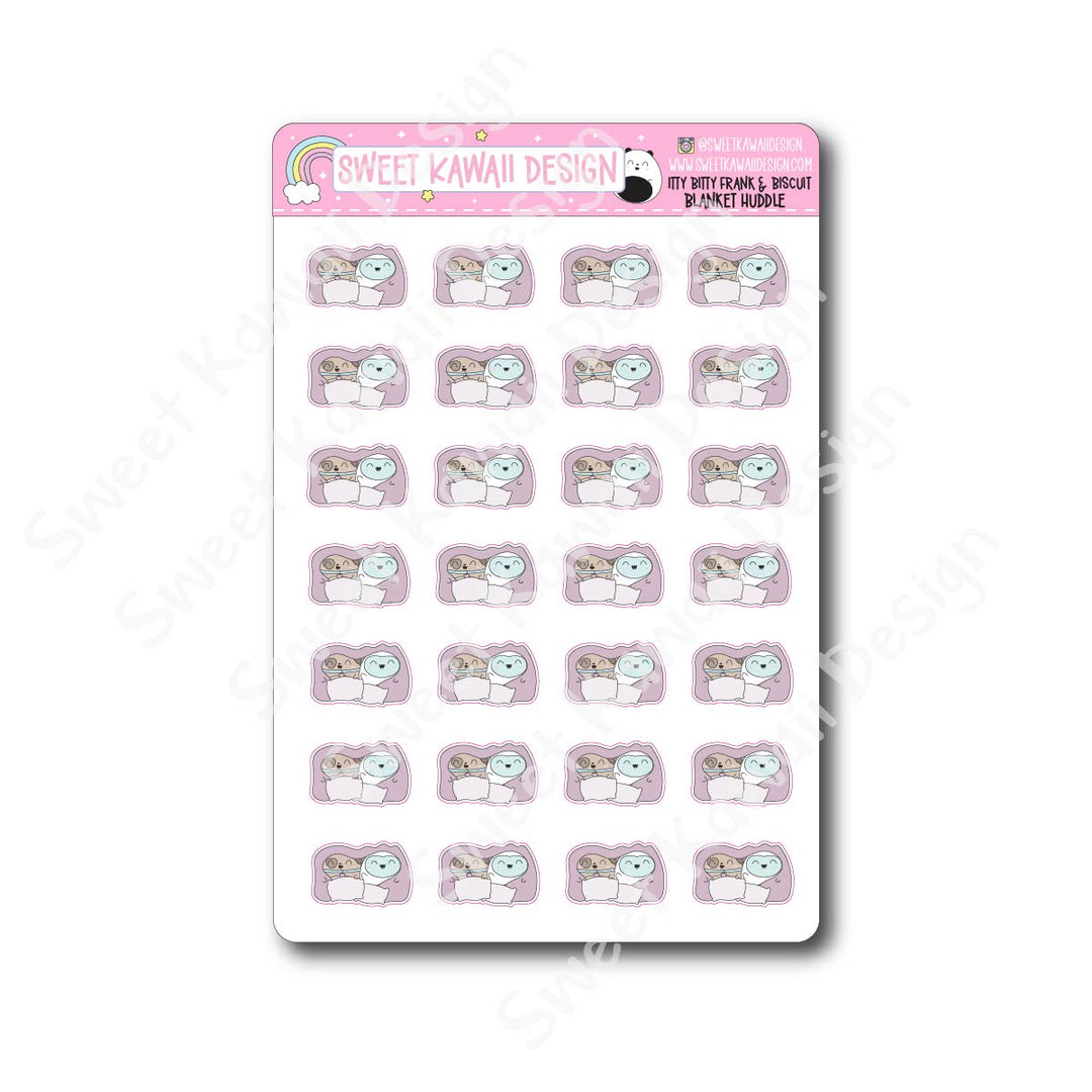 Kawaii Yeti (Frank) and Biscuit Stickers  - Blanket Huddle
