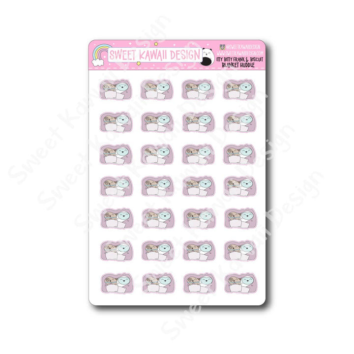 Kawaii Yeti (Frank) and Biscuit Stickers  - Blanket Huddle